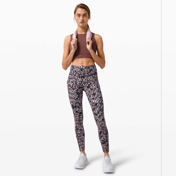 Lululemon Fast and Free Tight II 25" Leggings Nulux Kaleidoscopic Pink Size 4 - Picture 5 of 12